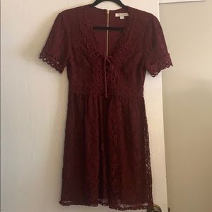 Maroon lace dress